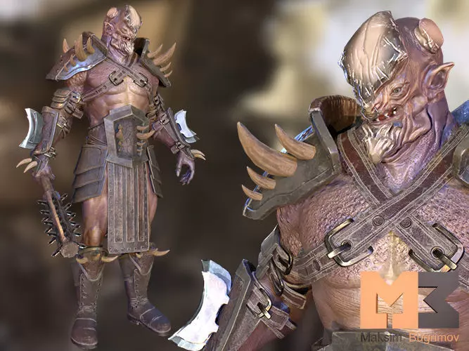 Orc 02 Low-poly 3D model_0