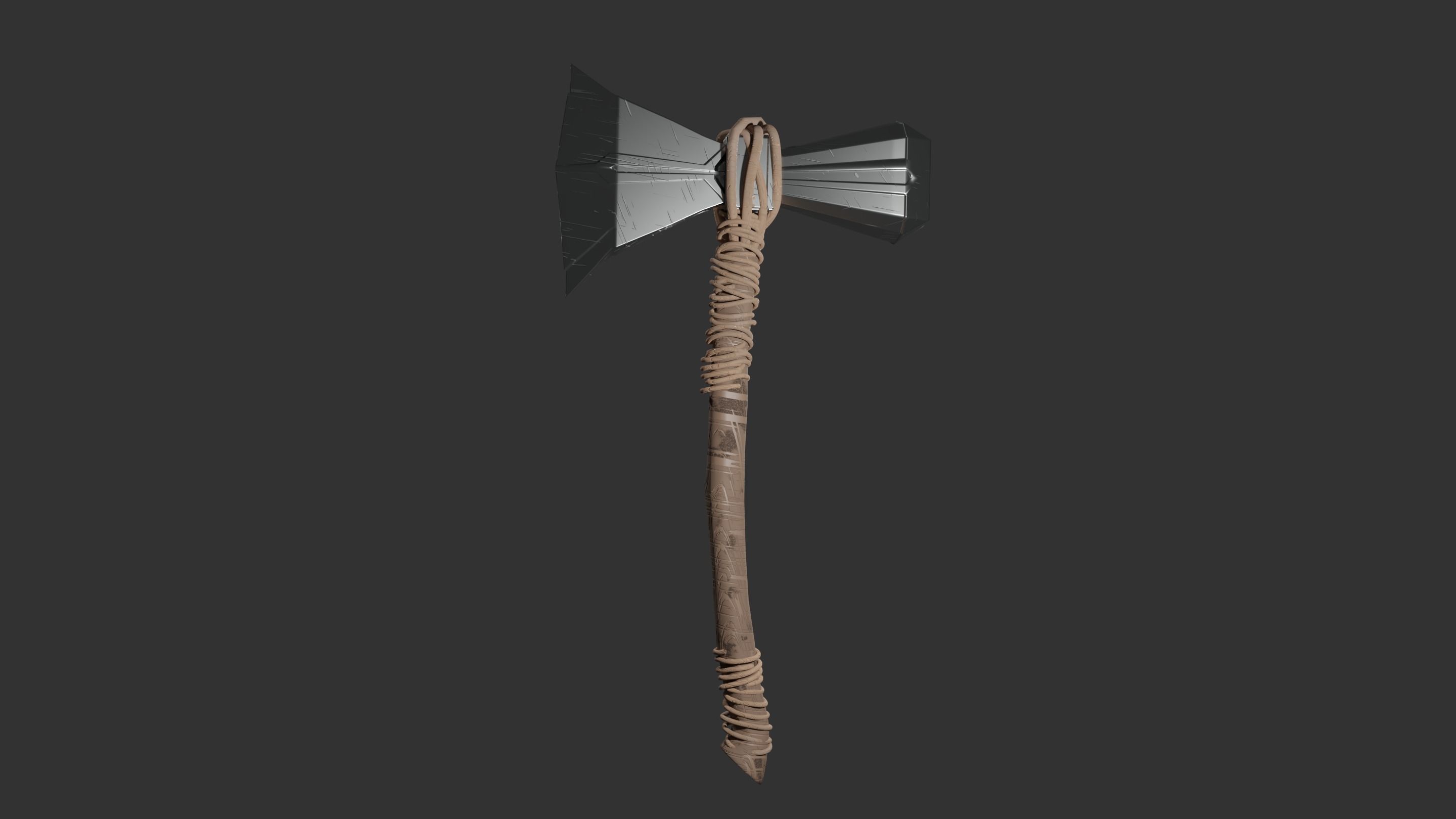 Stormbreaker viking axe 3D model_11