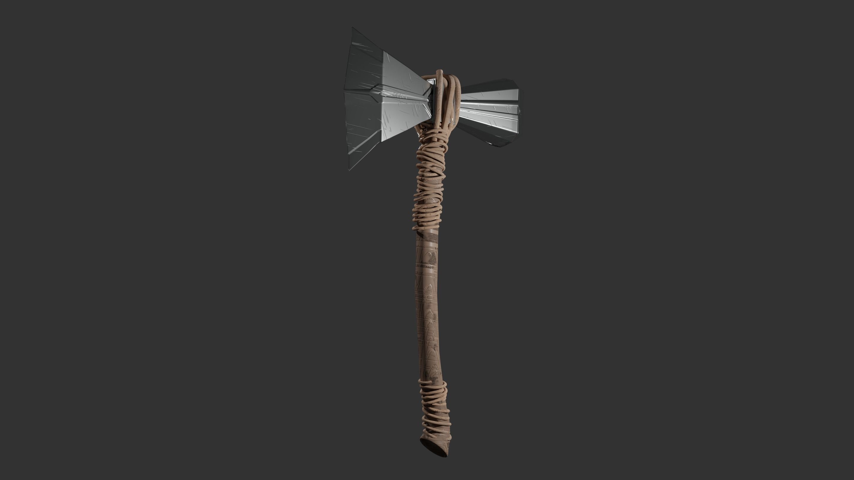 Stormbreaker viking axe 3D model_9