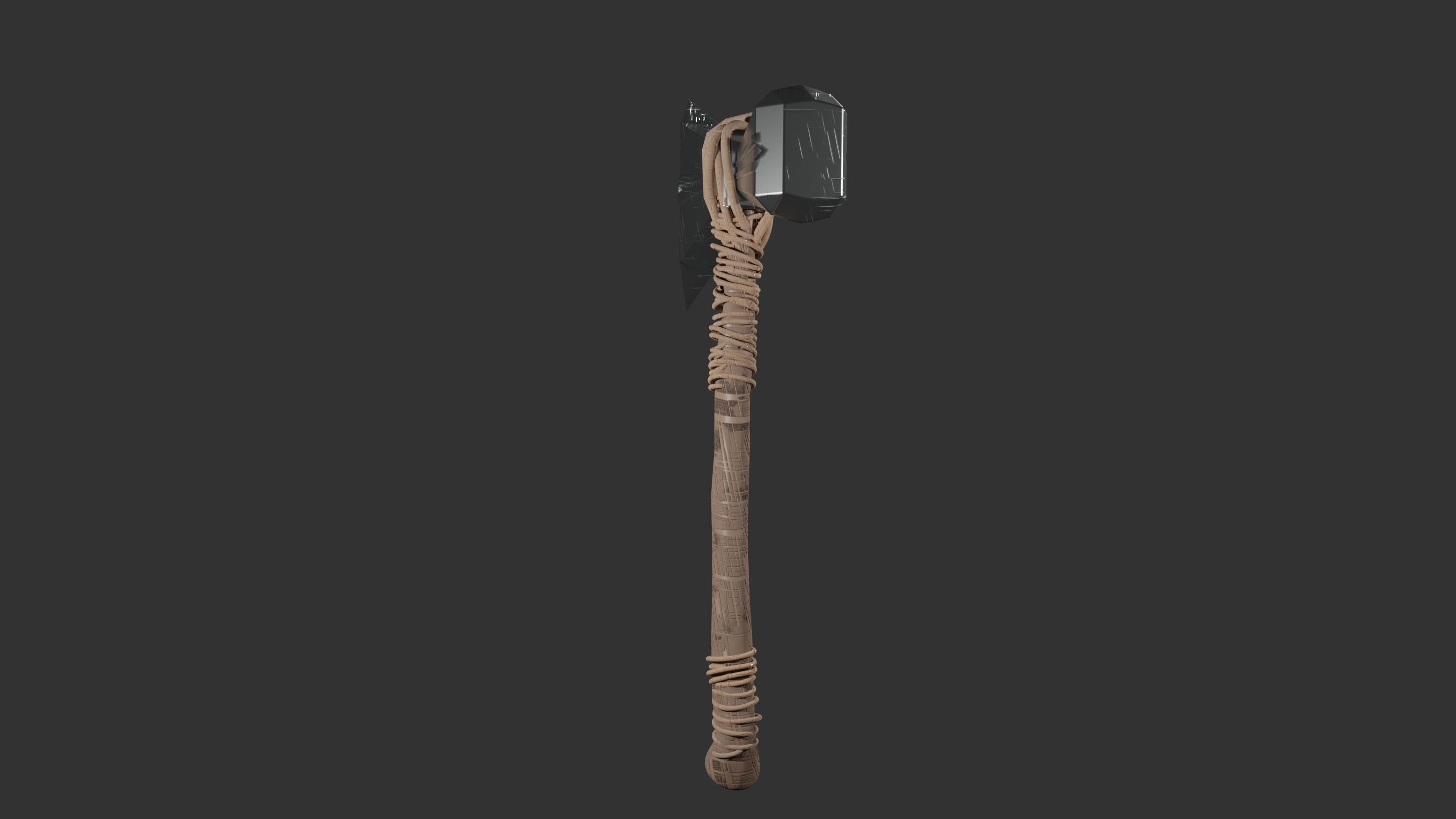 Stormbreaker viking axe 3D model_16