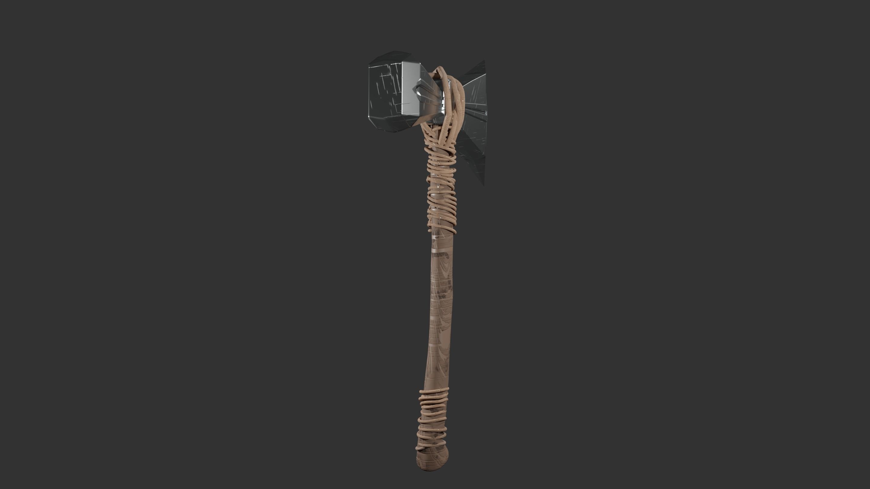 Stormbreaker viking axe 3D model_19