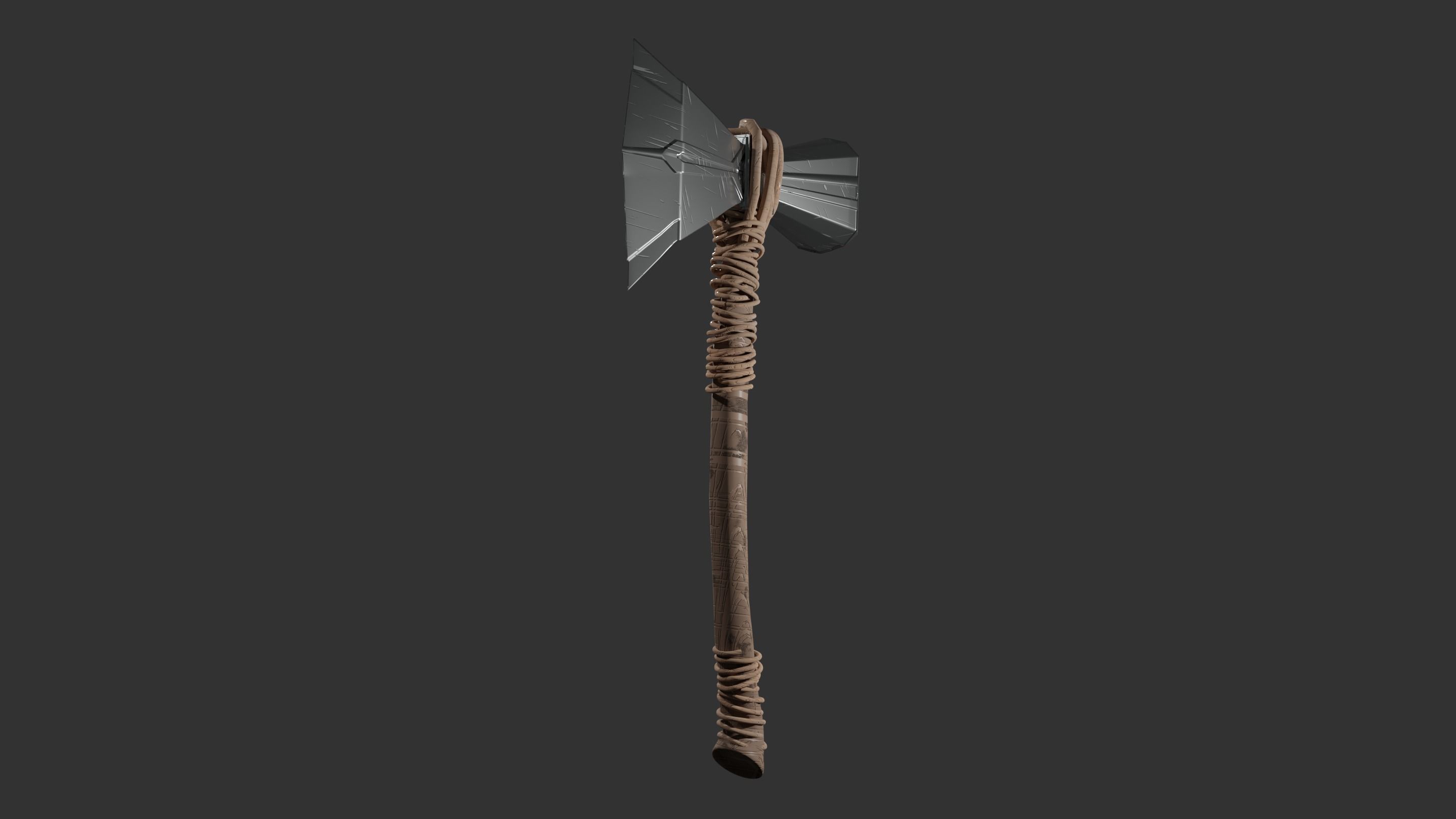 Stormbreaker viking axe 3D model_8