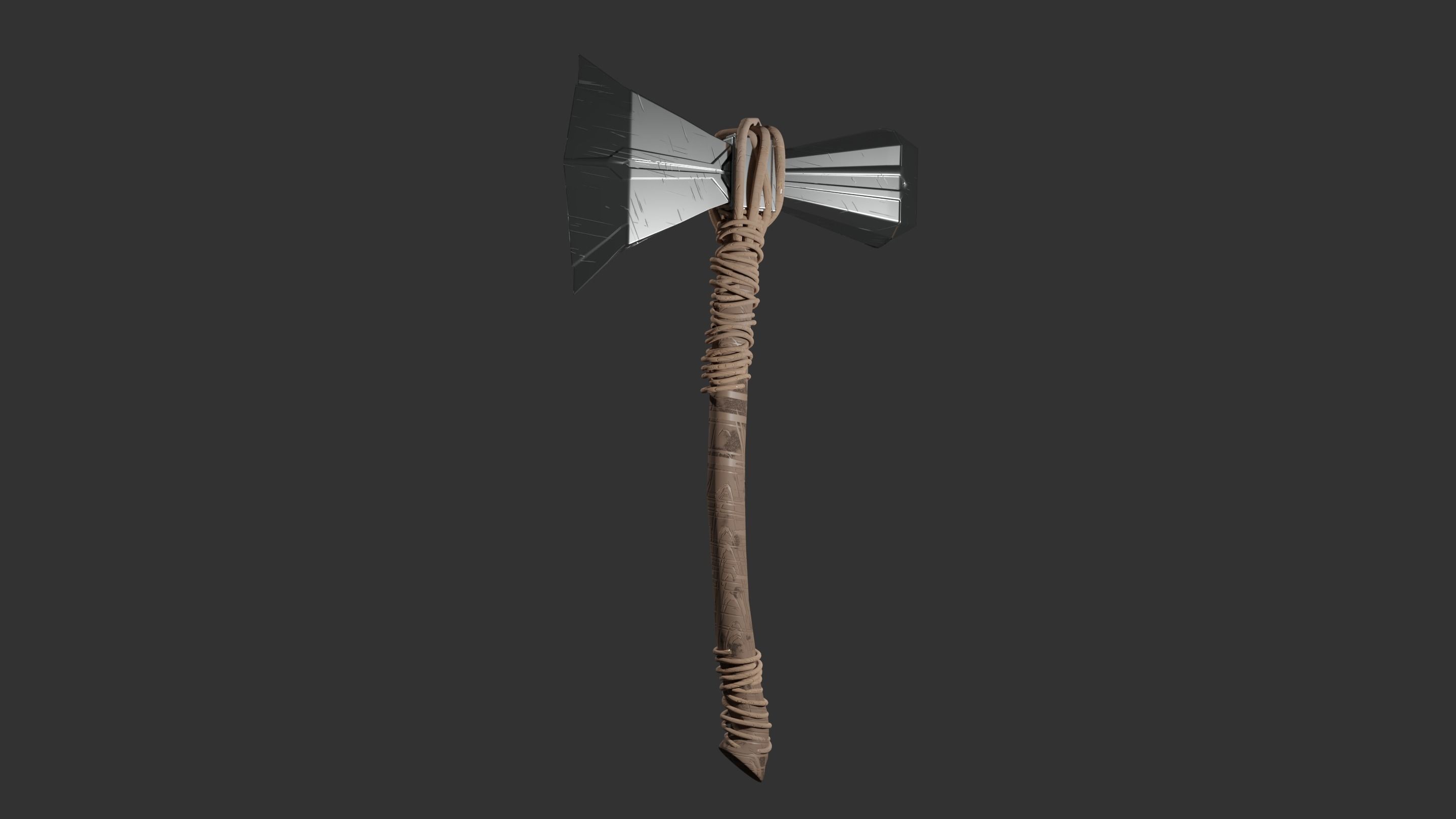 Stormbreaker viking axe 3D model_10