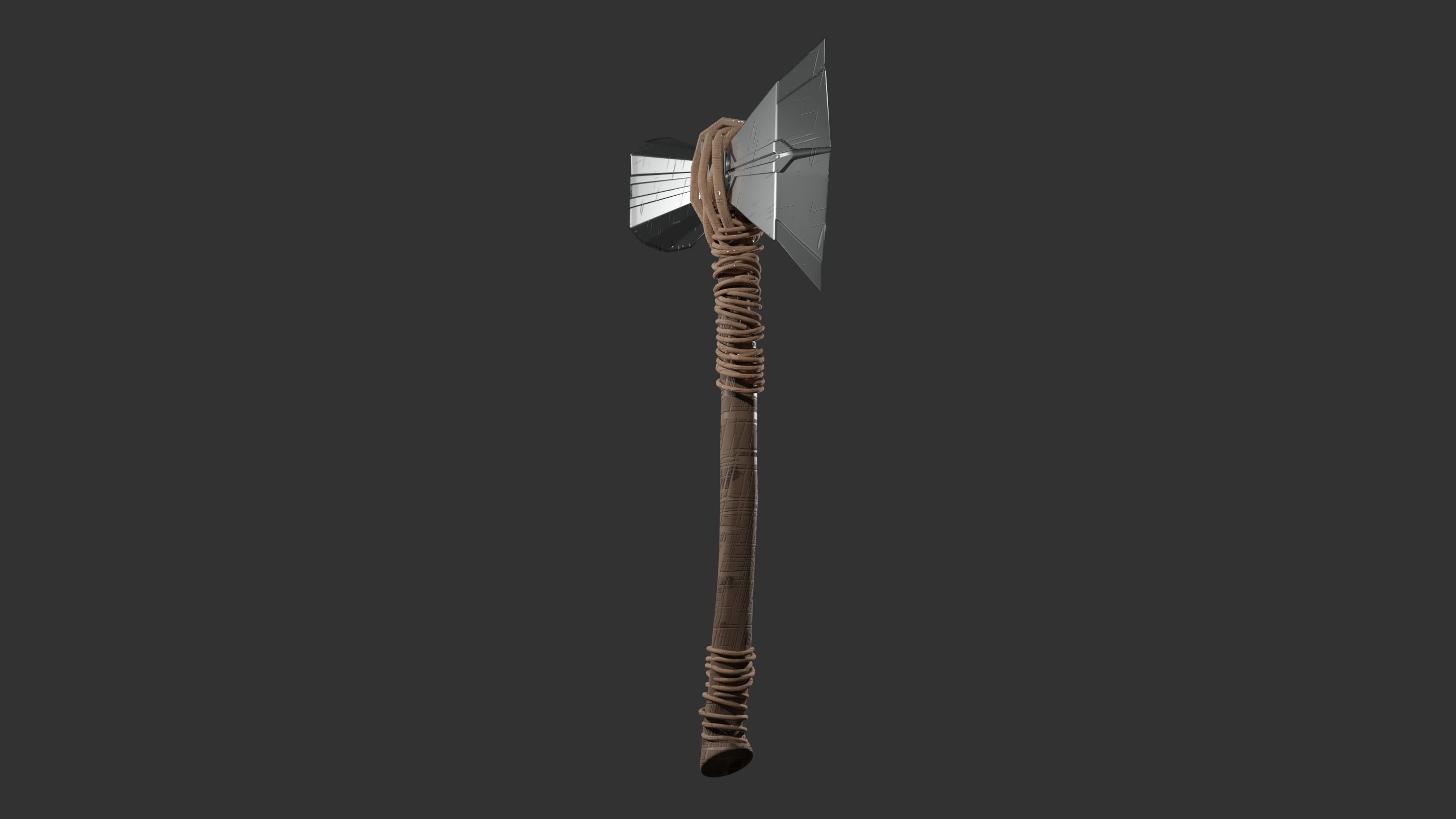 Stormbreaker viking axe 3D model_4