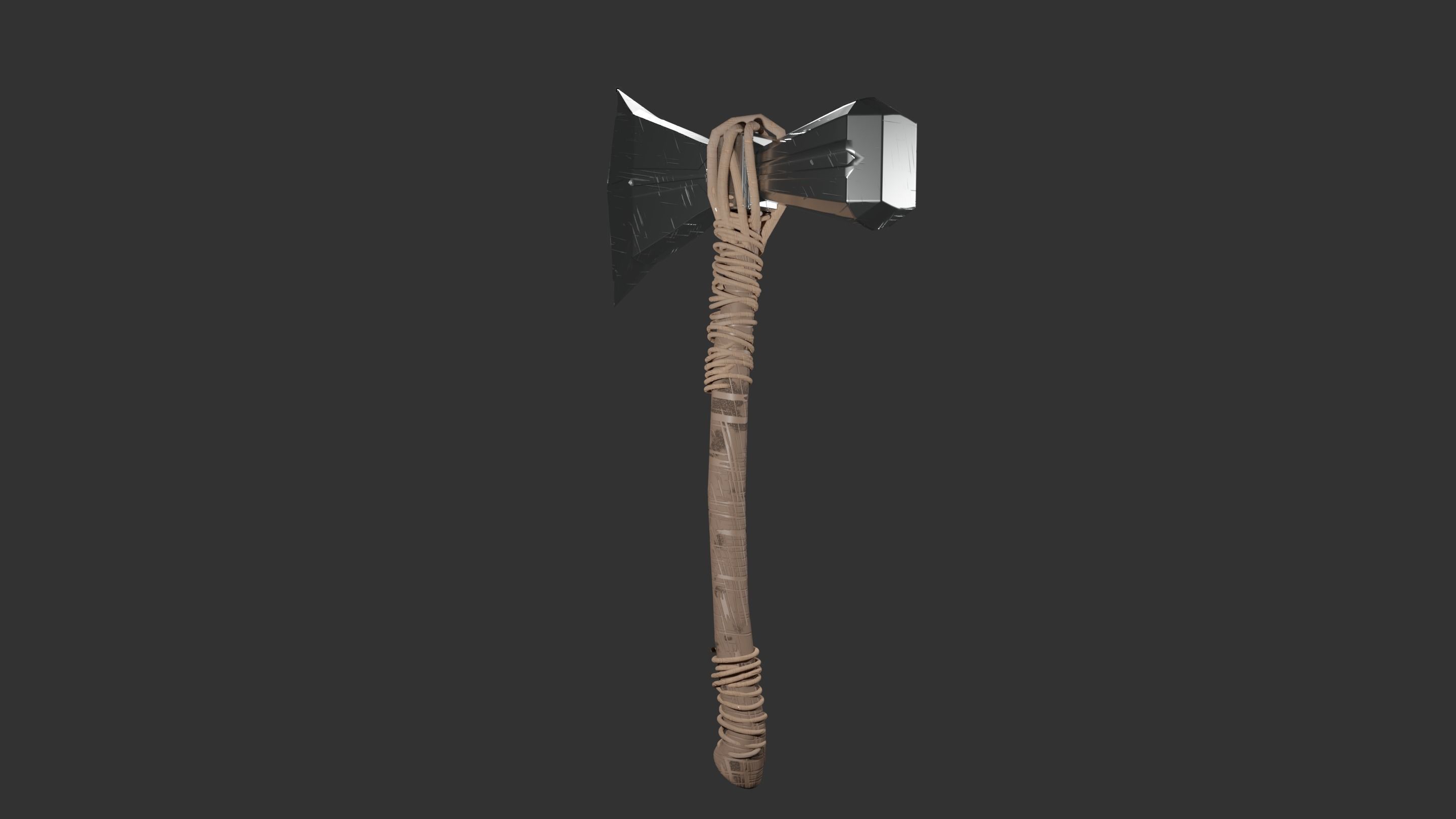Stormbreaker viking axe 3D model_14