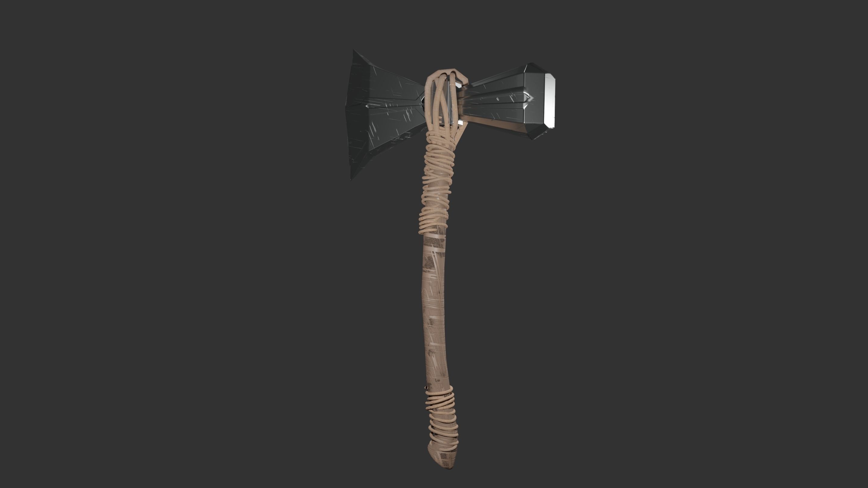 Stormbreaker viking axe 3D model_13