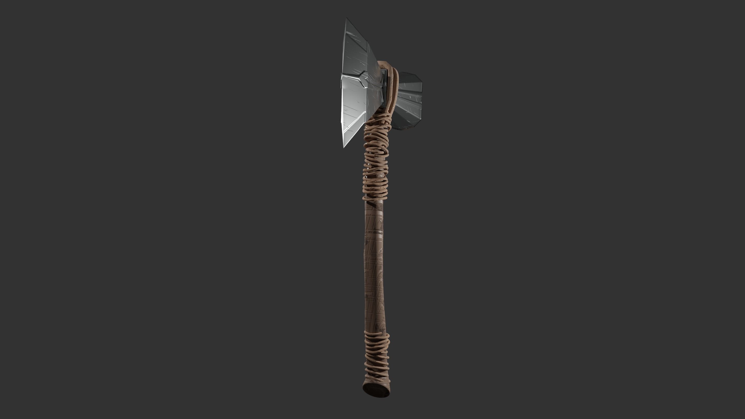 Stormbreaker viking axe 3D model_7