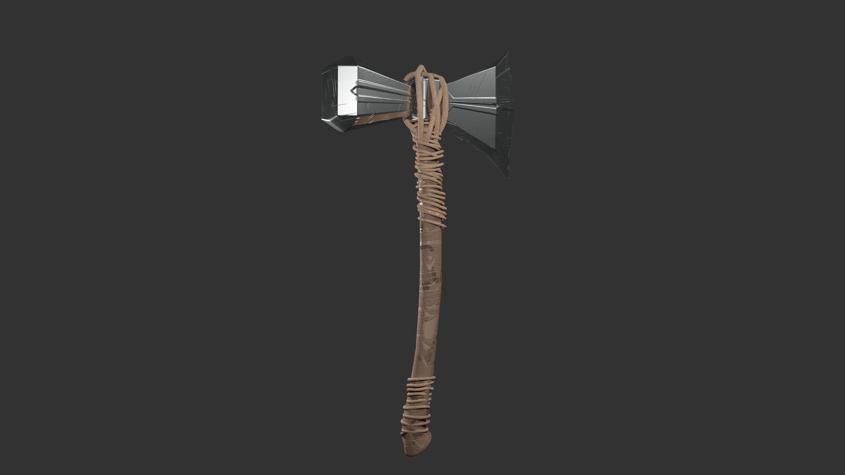 Stormbreaker viking axe 3D model_21