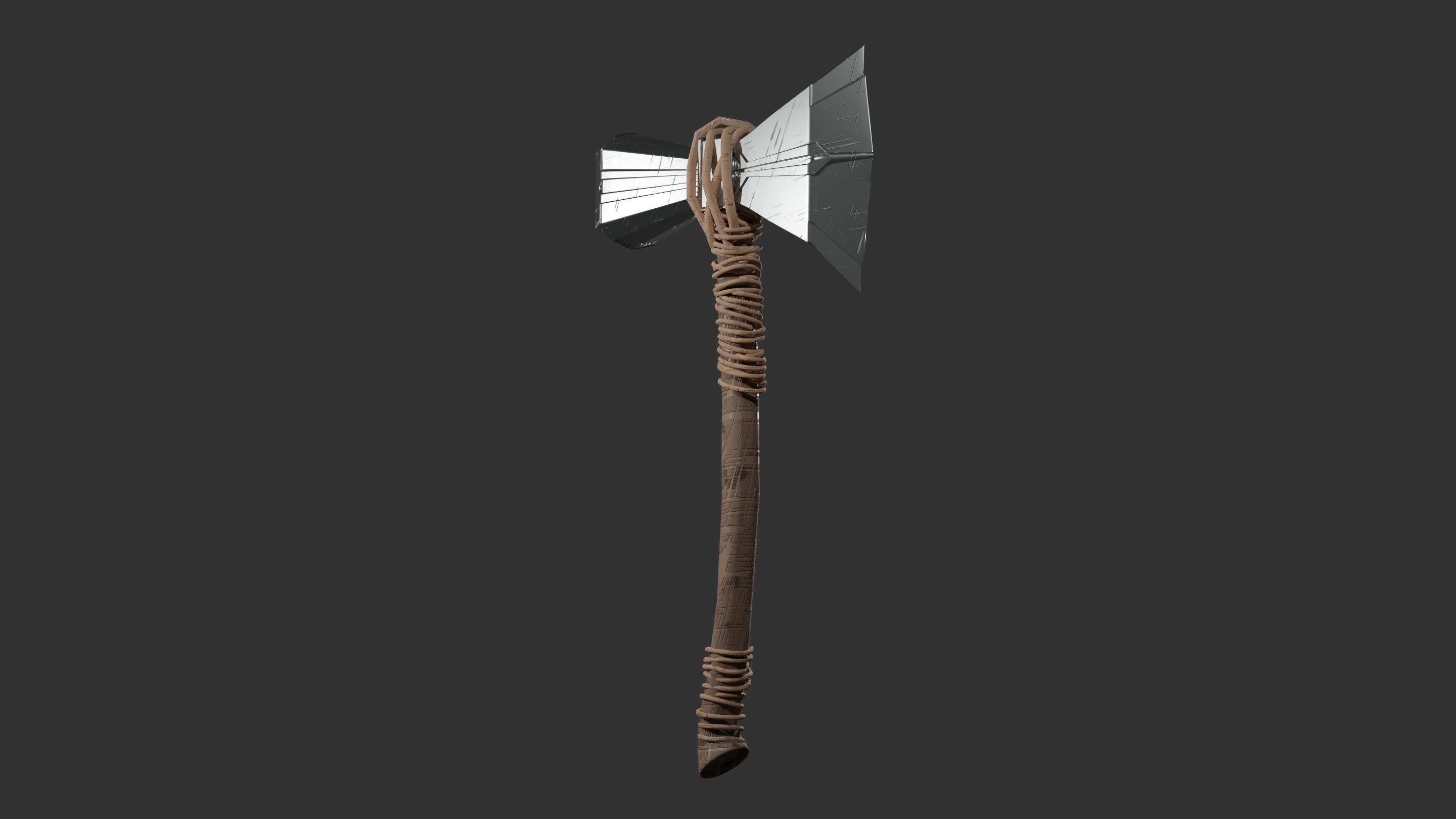 Stormbreaker viking axe 3D model_3