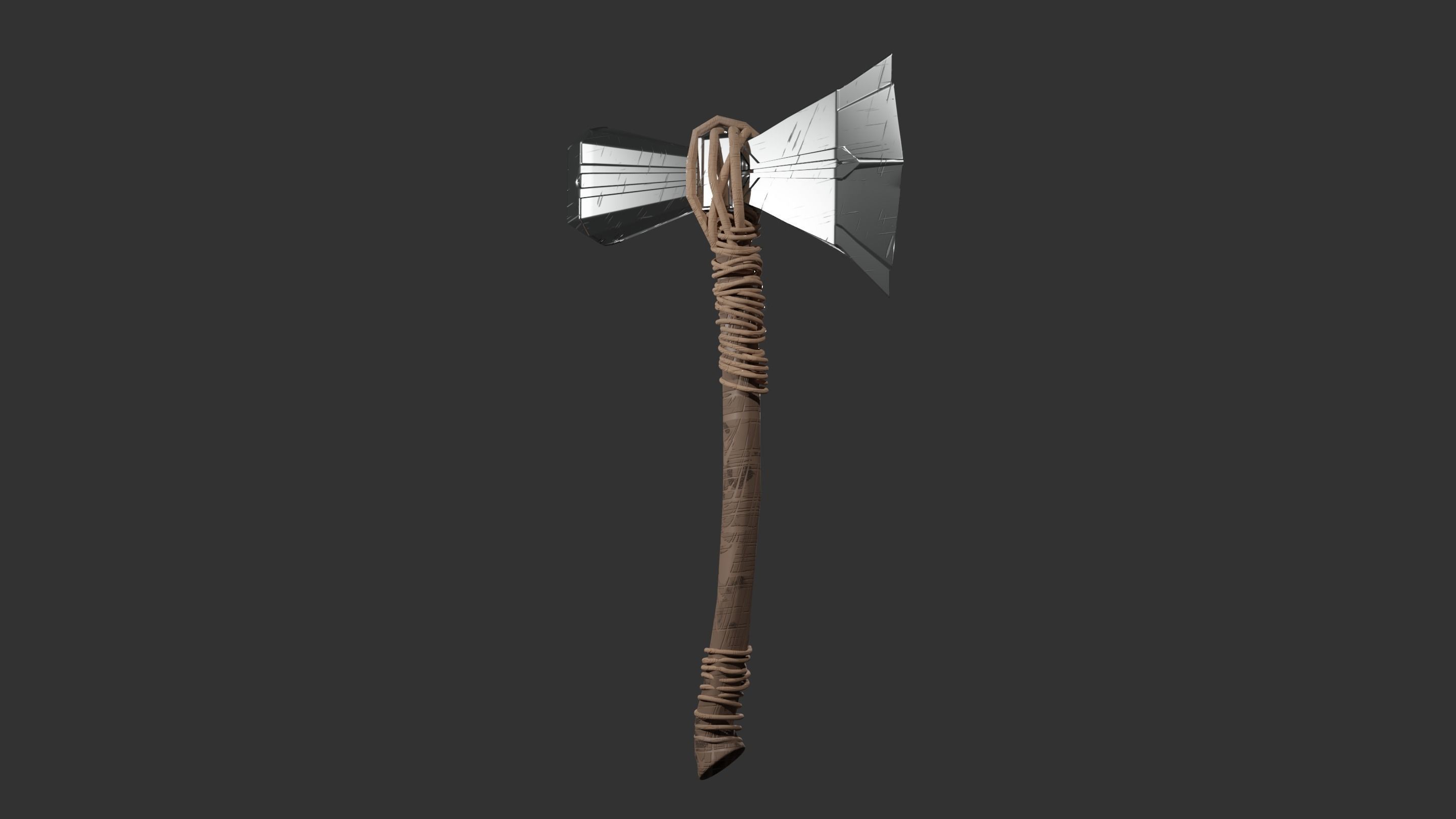 Stormbreaker viking axe 3D model_2