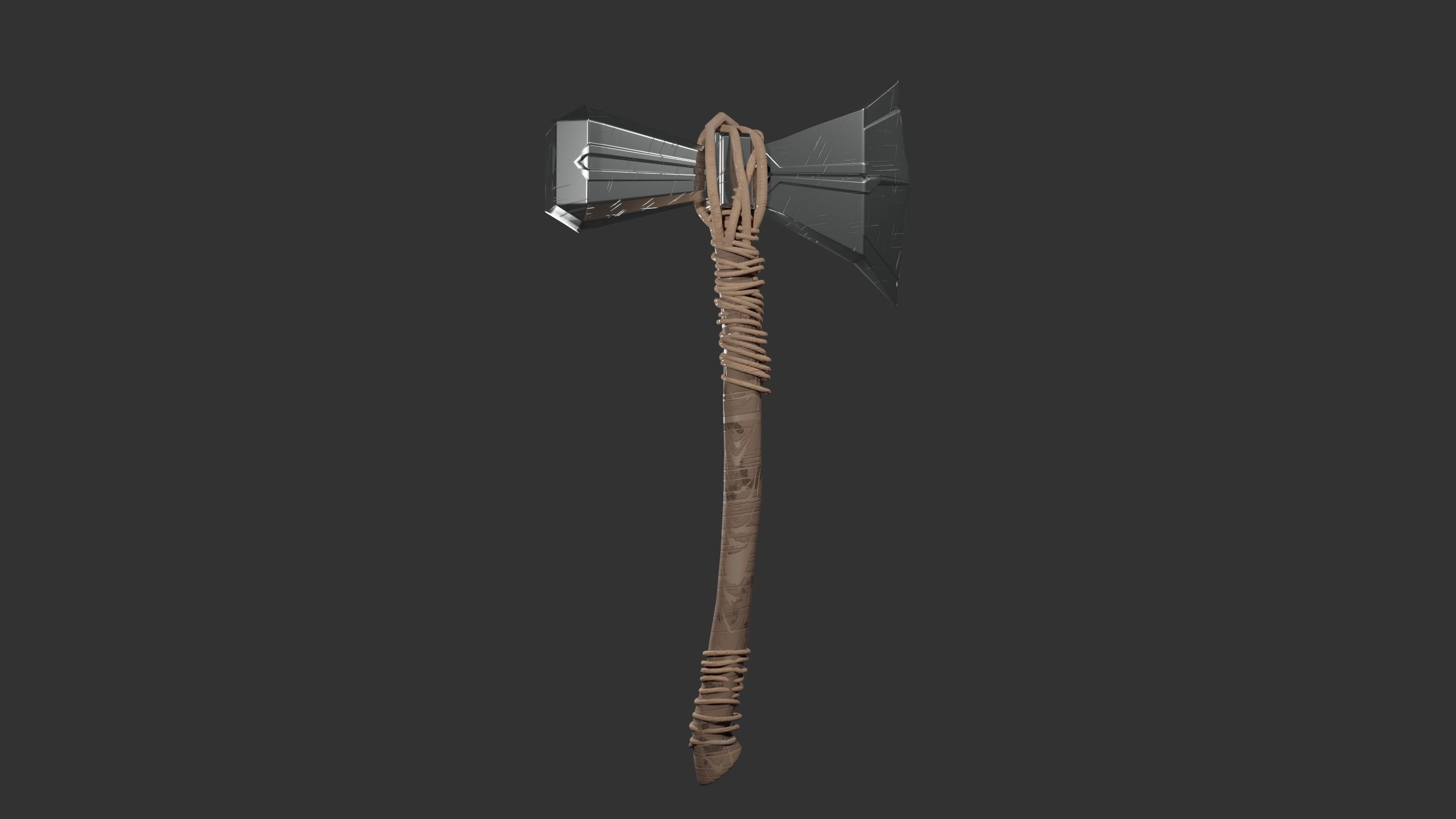 Stormbreaker viking axe 3D model_22
