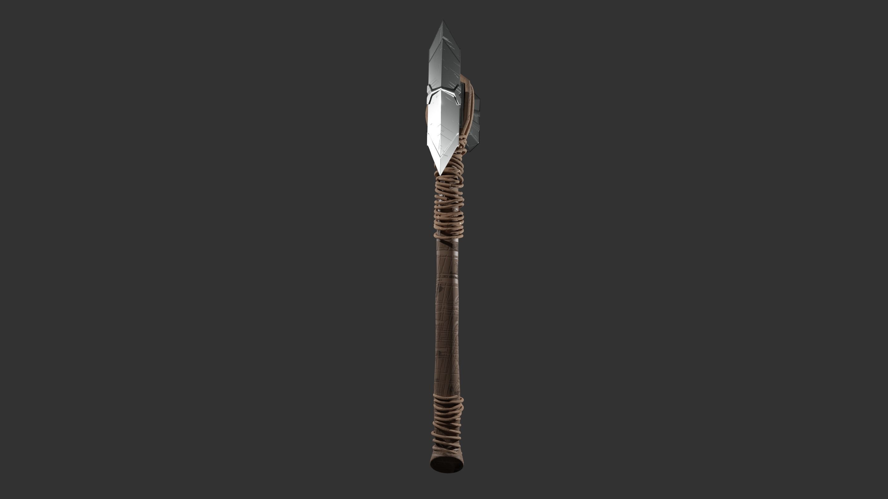 Stormbreaker viking axe 3D model_6
