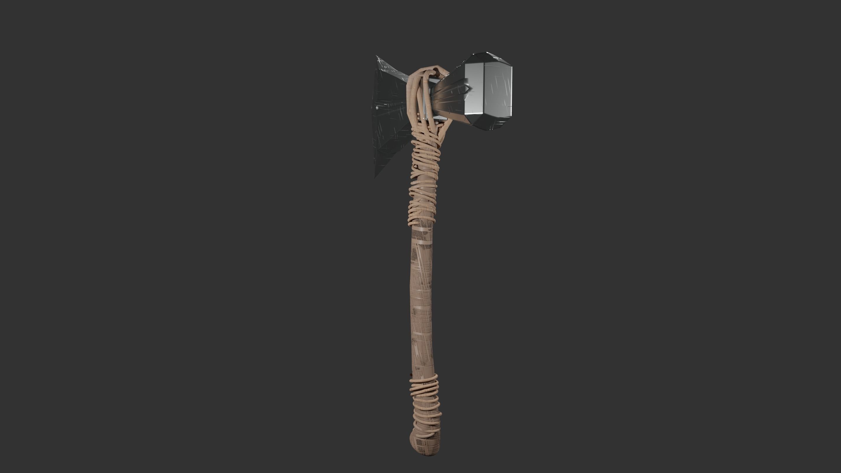 Stormbreaker viking axe 3D model_15
