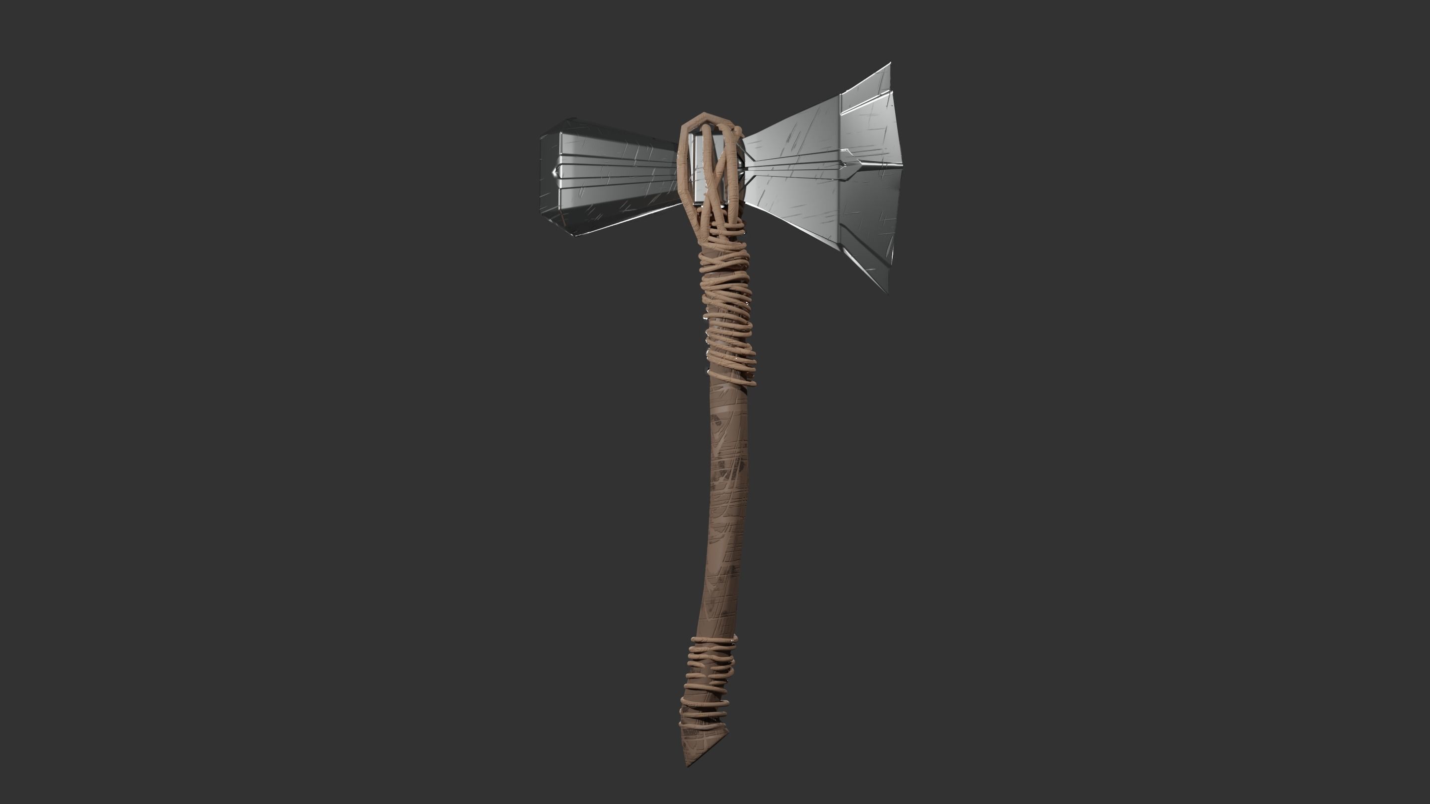 Stormbreaker viking axe 3D model_1
