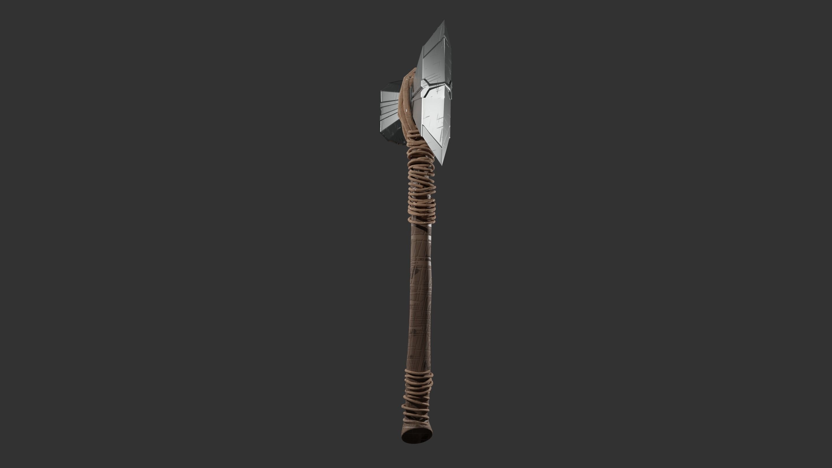Stormbreaker viking axe 3D model_5