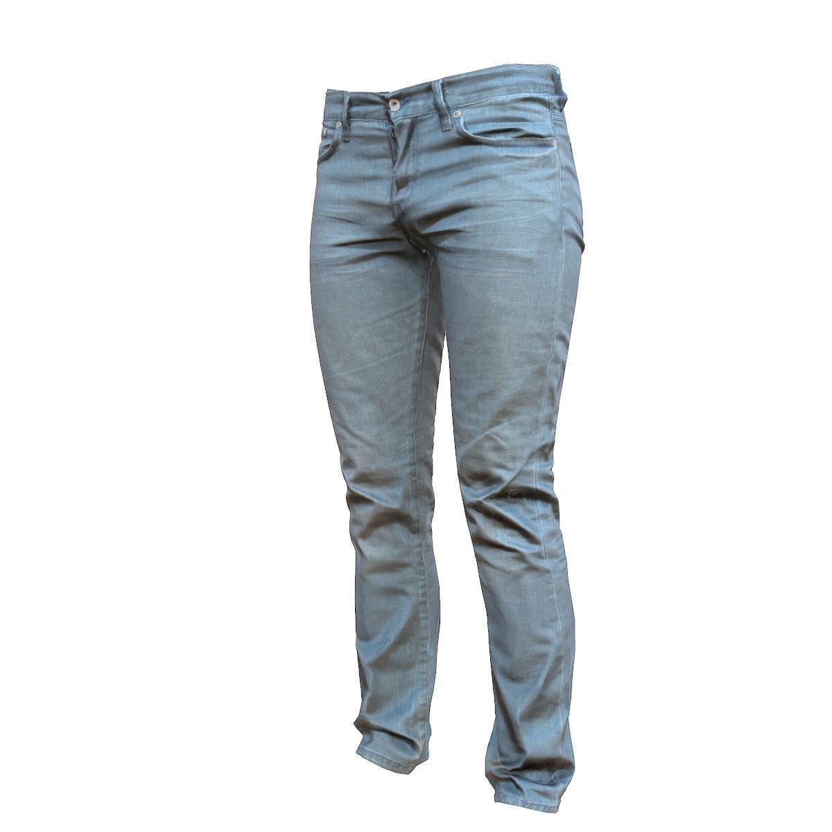 Blue Jeans Pants Low-poly 3D model_5
