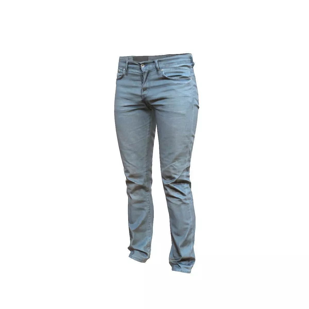 Blue Jeans Pants Low-poly 3D model_0