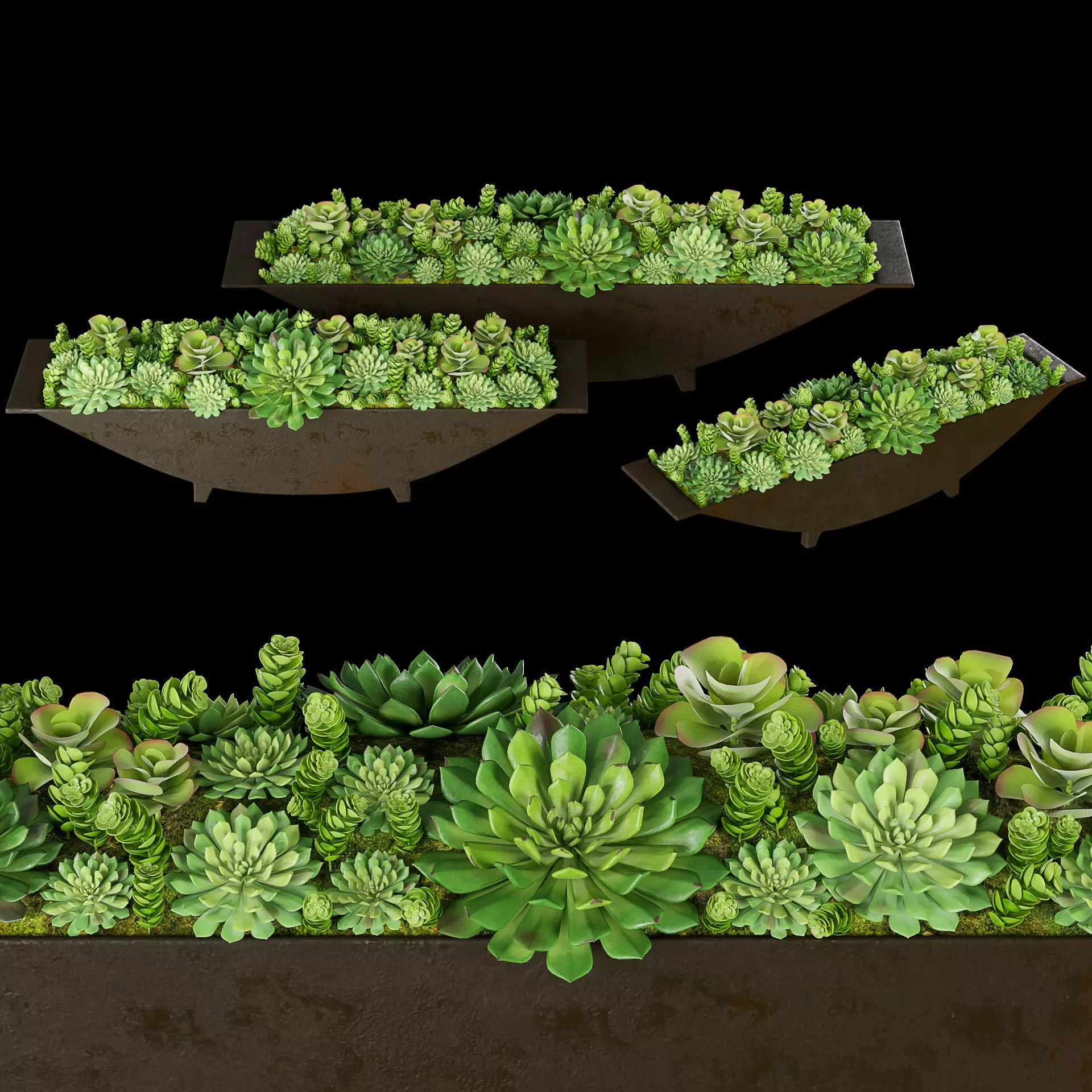 Rh Cast metal trough 3D model_0