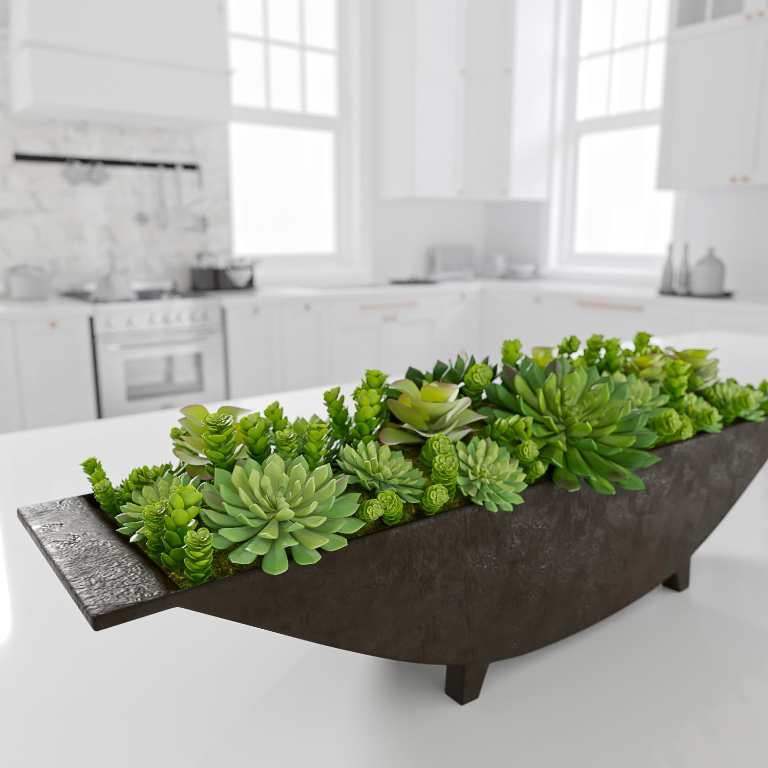 Rh Cast metal trough 3D model_2