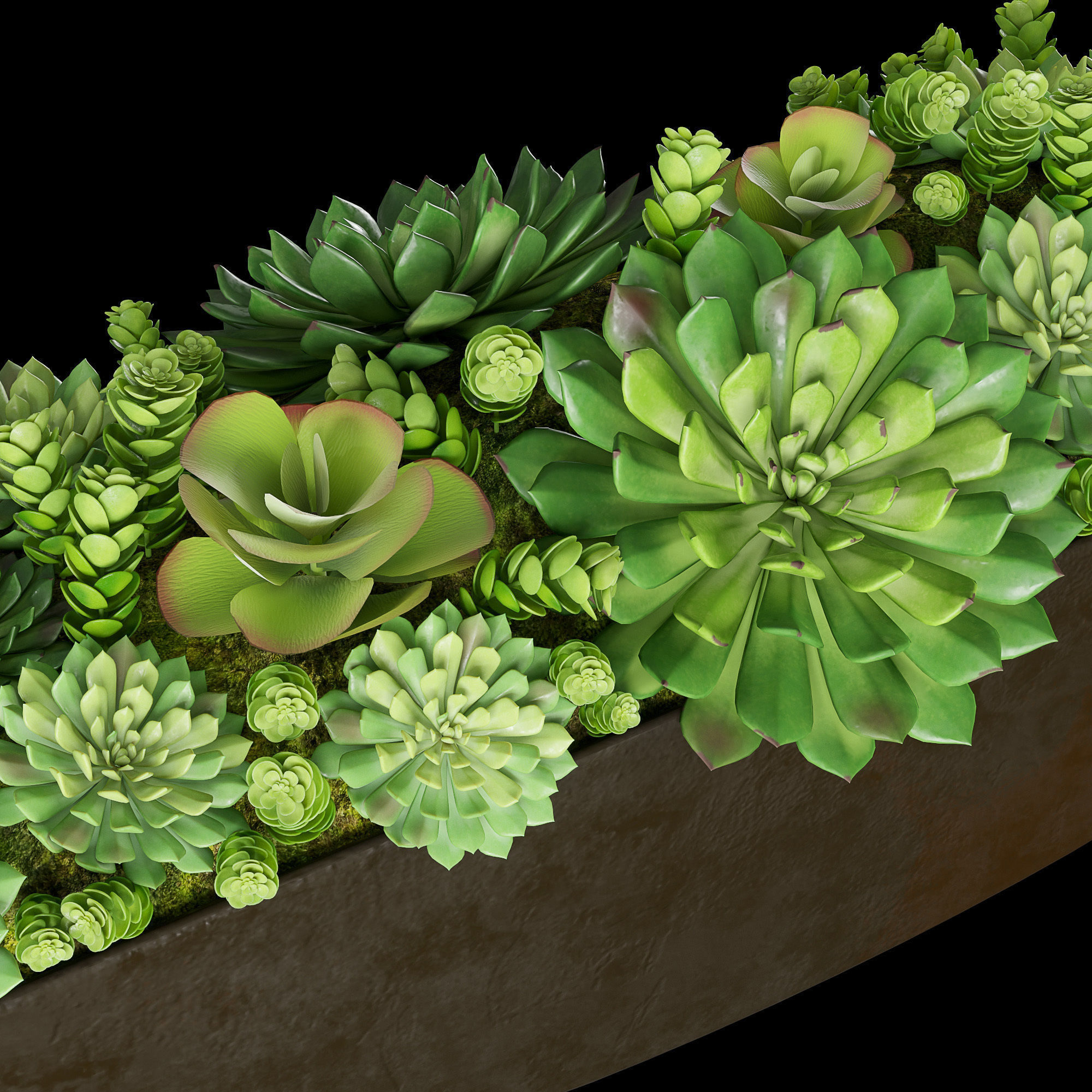 Rh Cast metal trough 3D model_1