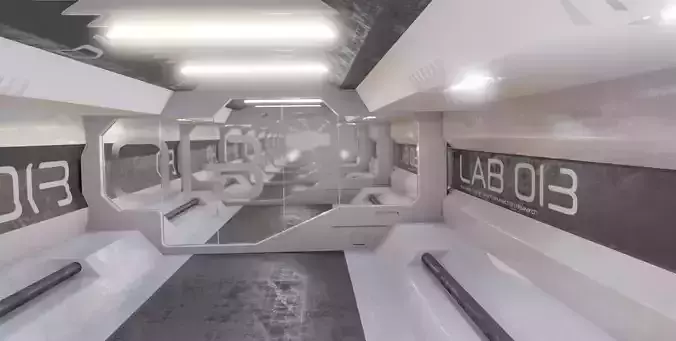sci-fi laboratory tunnel  3D model