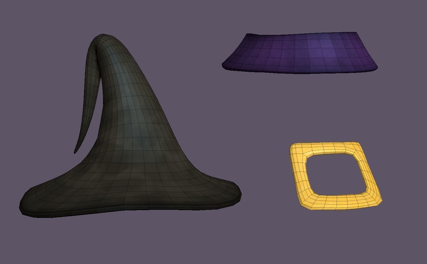 Witch Hat - Sorceress Enchantress Low-poly 3D model_6