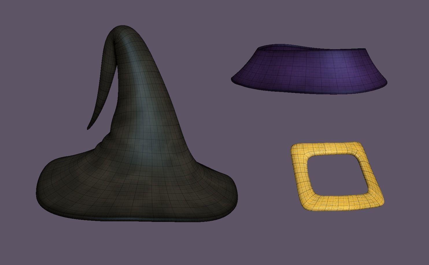 Witch Hat - Sorceress Enchantress Low-poly 3D model_7