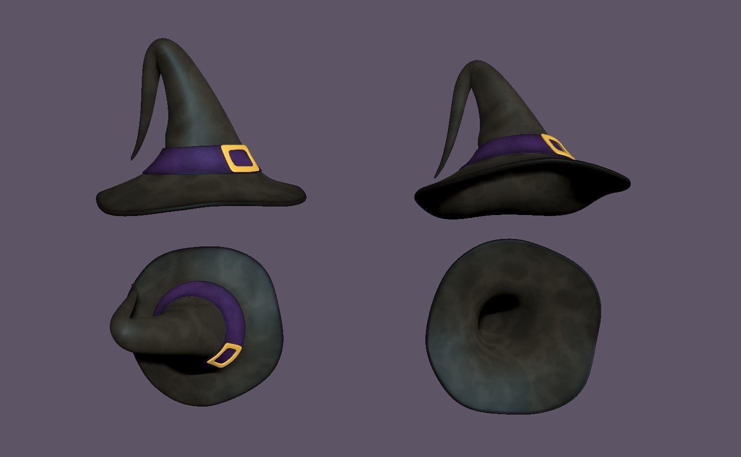 Witch Hat - Sorceress Enchantress Low-poly 3D model_3