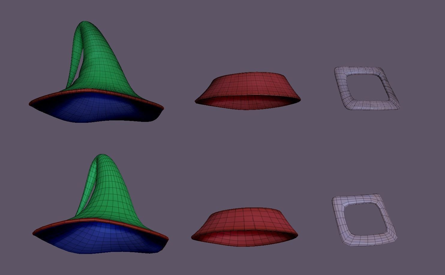 Witch Hat - Sorceress Enchantress Low-poly 3D model_5