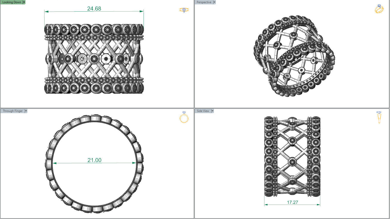 Fringed ring 3D print model_2