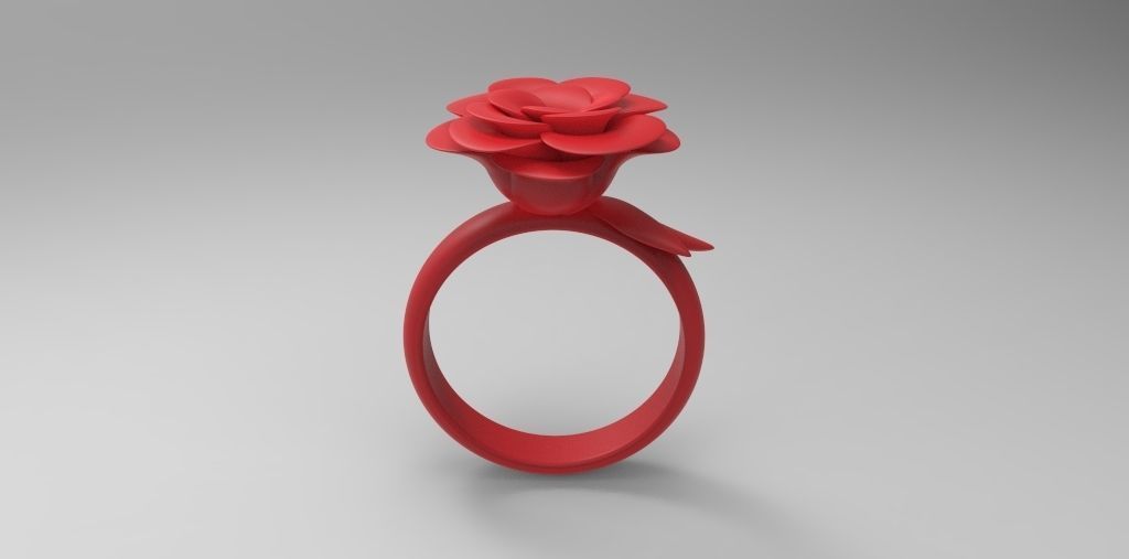 Rose ring 3D print model_2