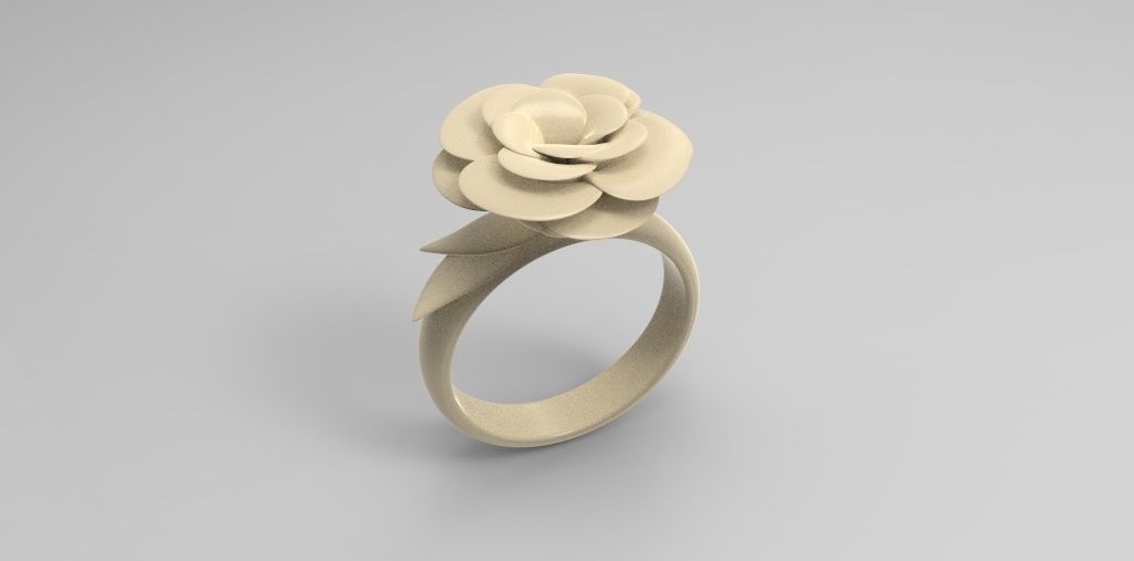 Rose ring 3D print model_1