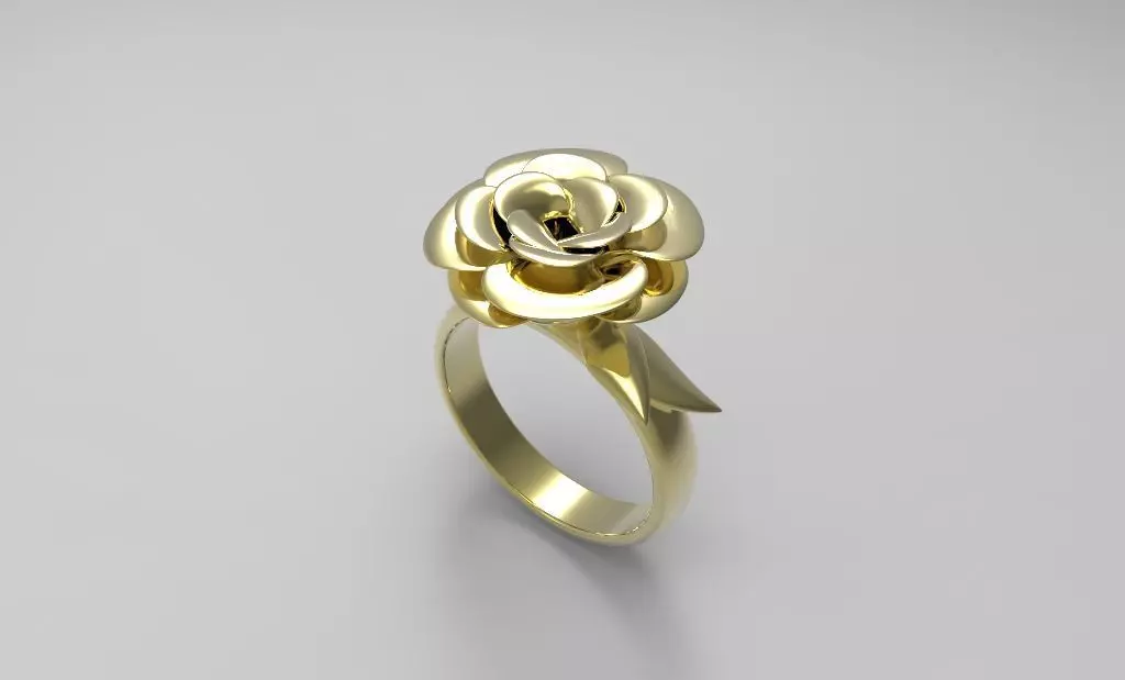Rose ring 3D print model_0
