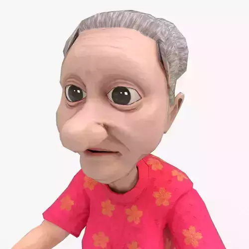 Elderly woman 3d Model Low-poly 3D model
