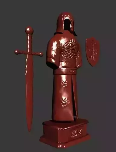 Biblo-Trinket knight holding sword and shield