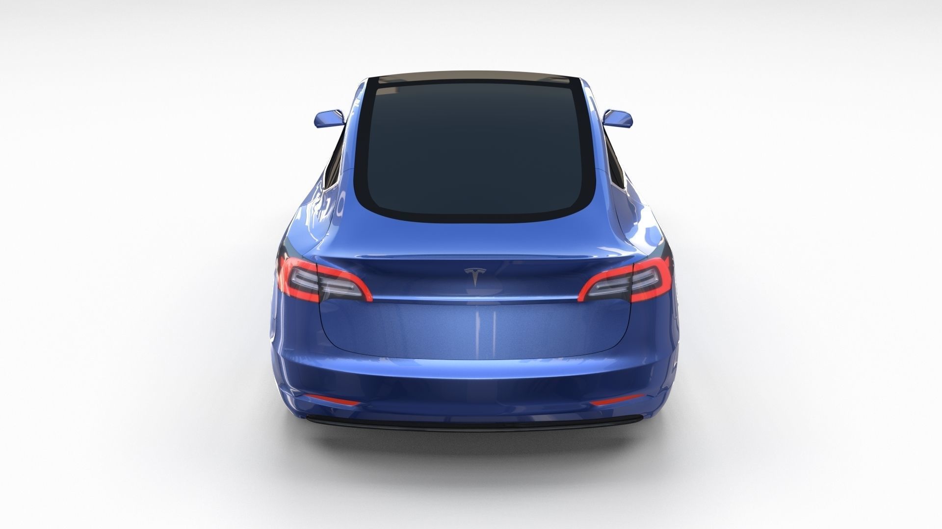 Tesla Model 3 with Chassis Blue 3D model_5