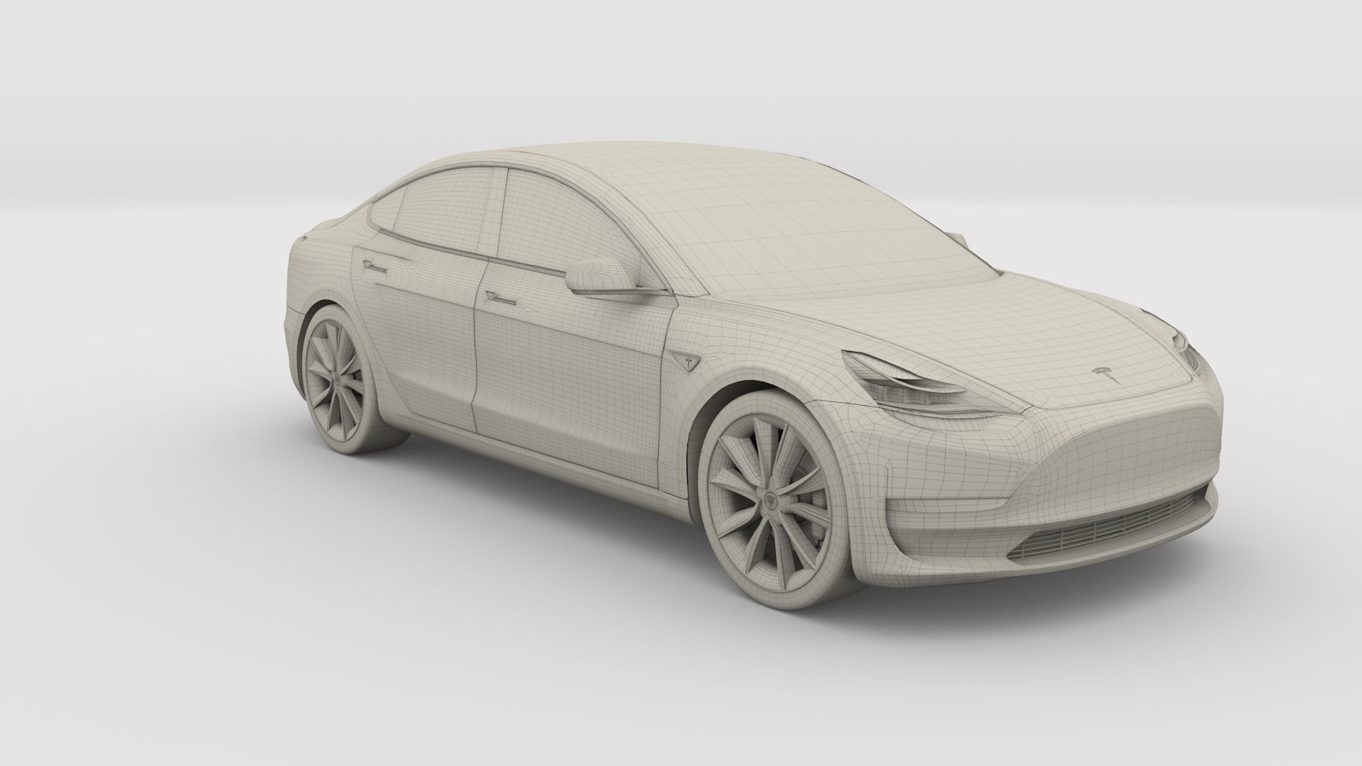 Tesla Model 3 with Chassis Blue 3D model_15