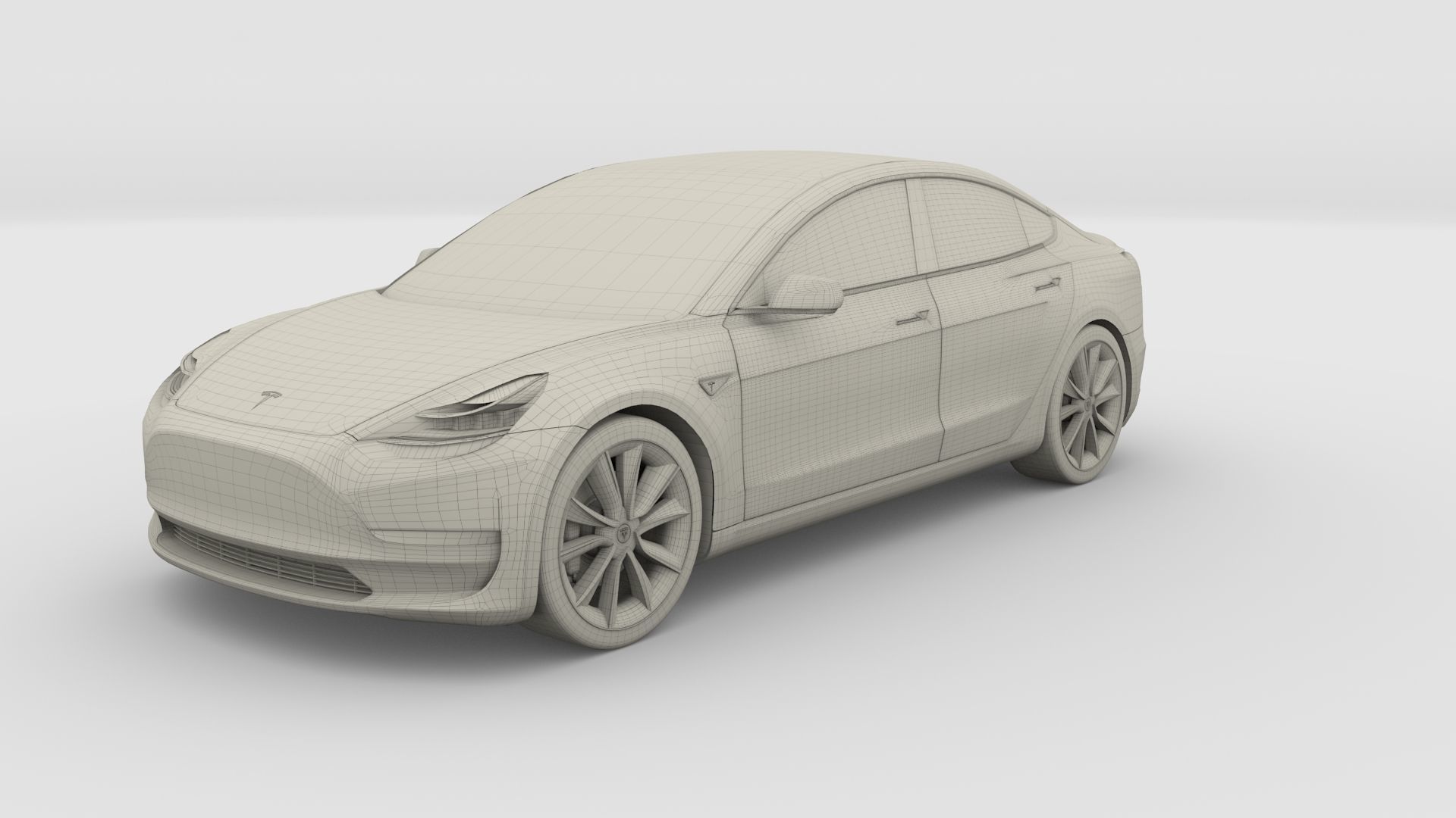 Tesla Model 3 with Chassis Blue 3D model_13
