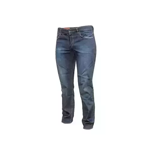 Dark blue jeans trousers Low-poly 3D model