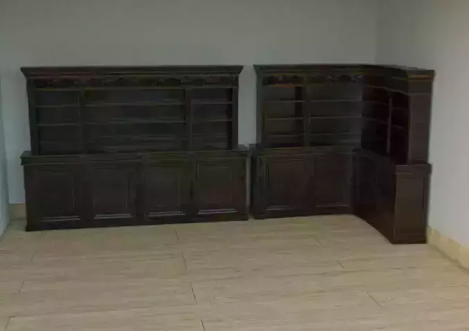 French Walnut Corner Library