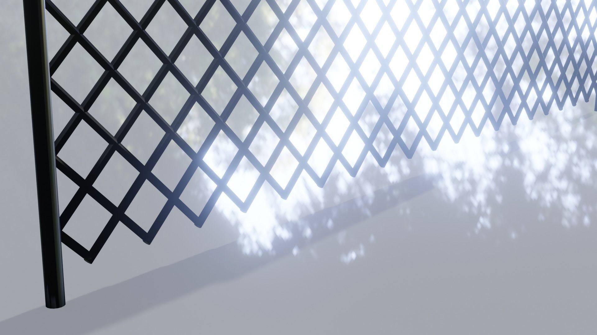 Metallic Fence Low-poly 3D model_7