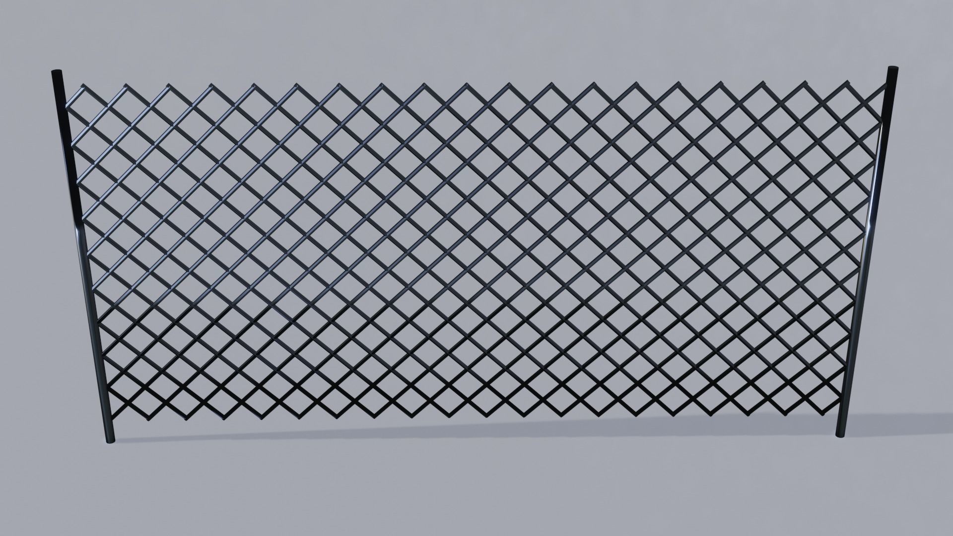 Metallic Fence Low-poly 3D model_2