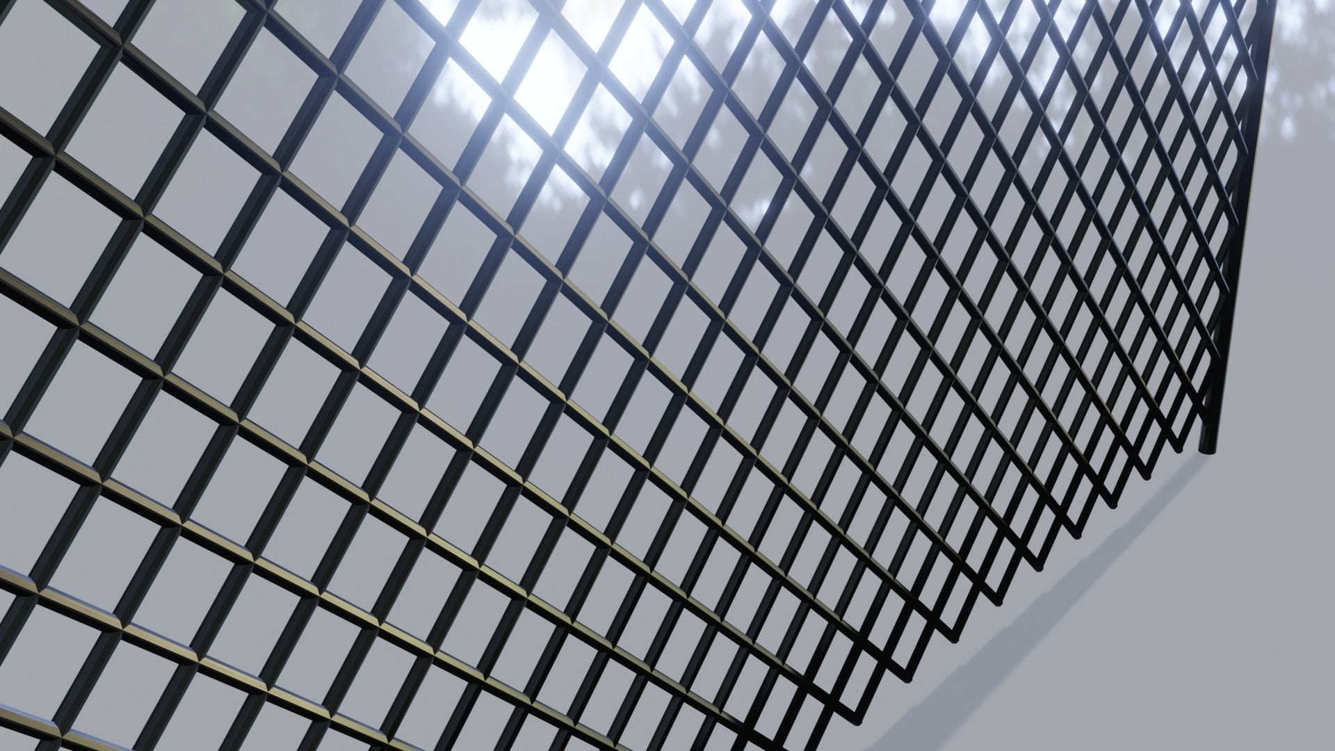 Metallic Fence Low-poly 3D model_6