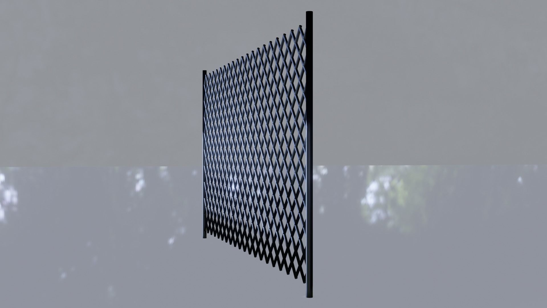 Metallic Fence Low-poly 3D model_13