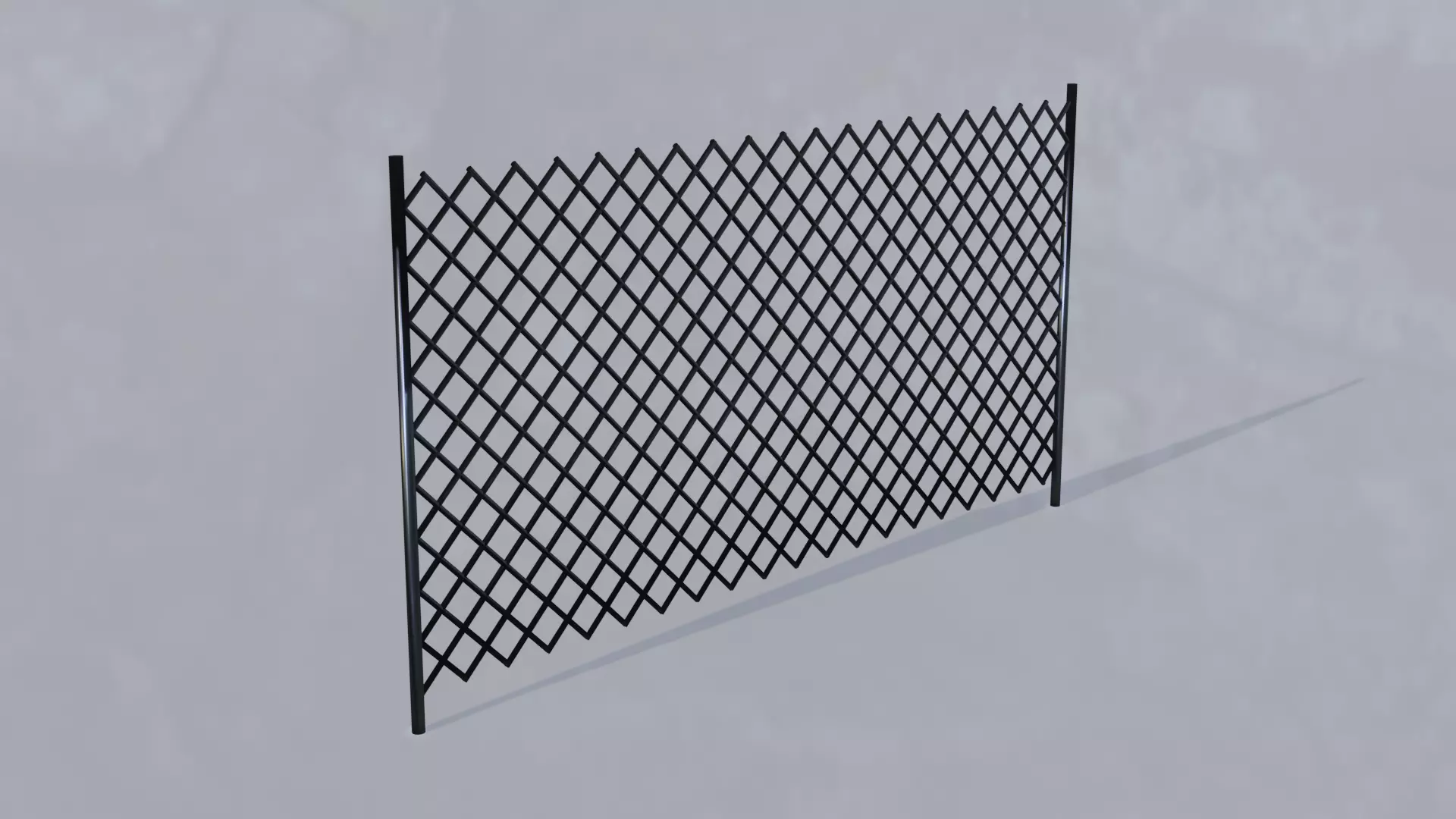 Metallic Fence Low-poly 3D model_0