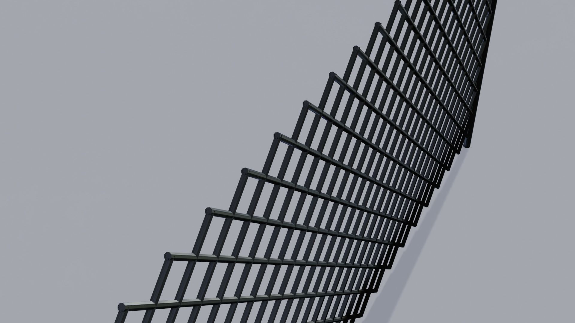 Metallic Fence Low-poly 3D model_9