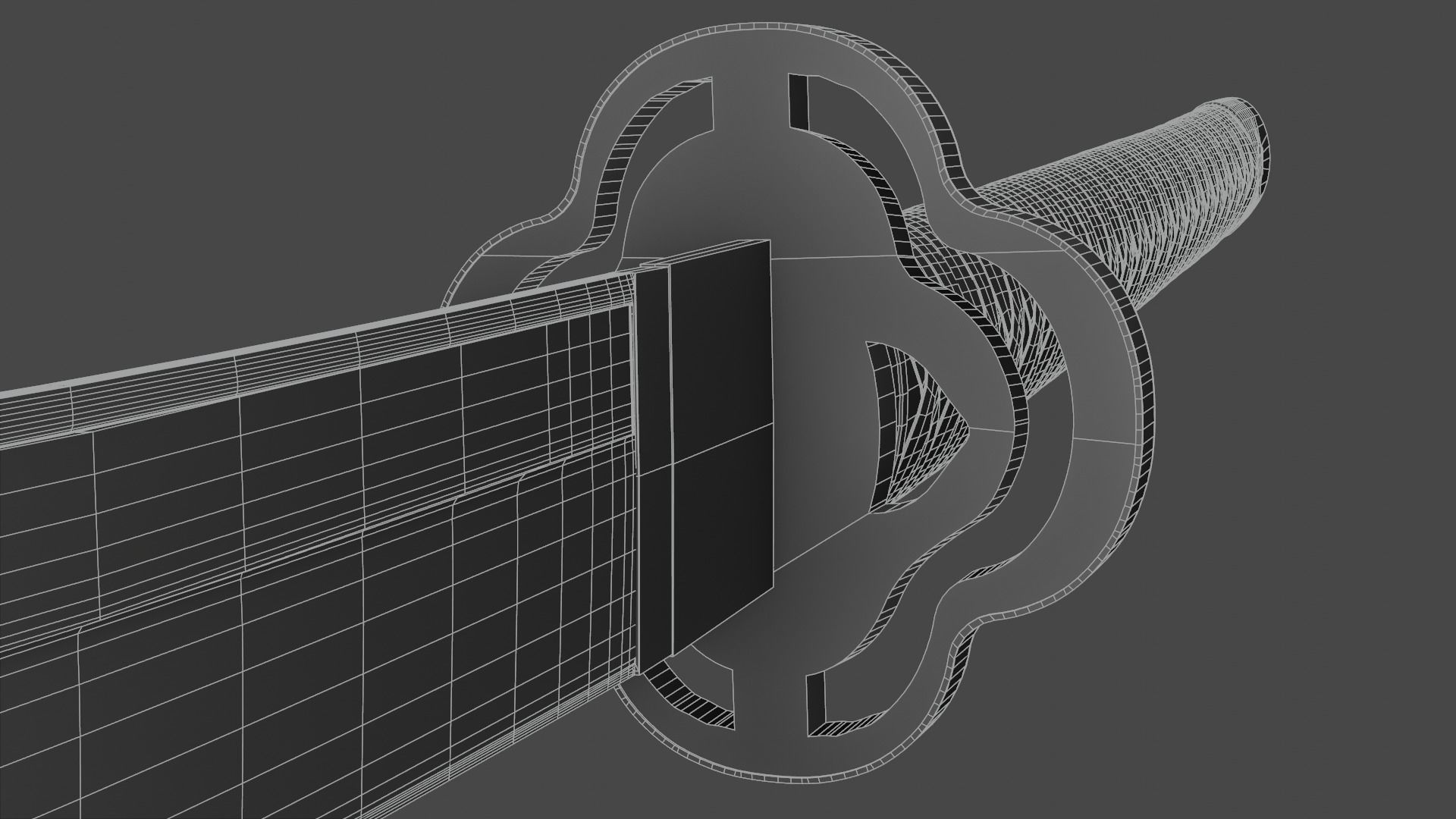 Katana swords flying in air - animation Low-poly 3D model_17