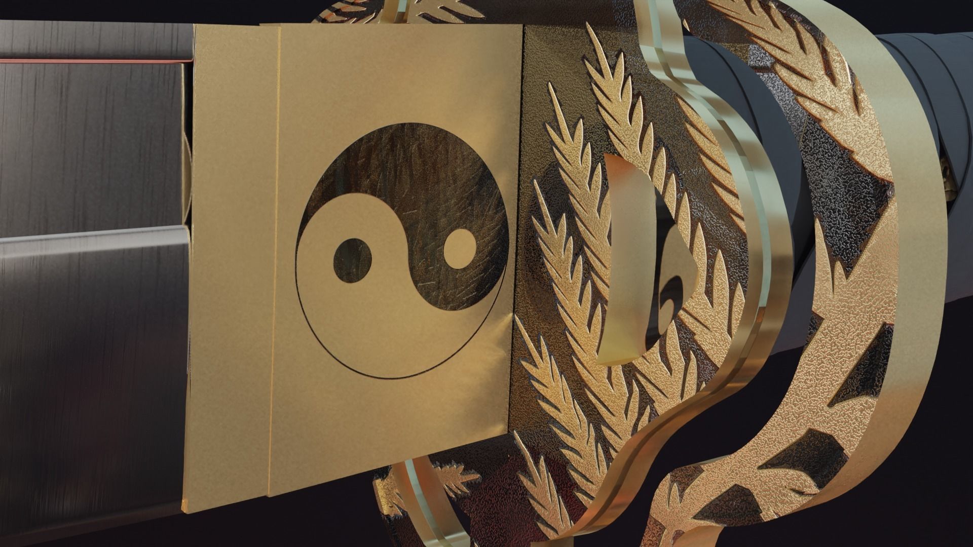 Katana swords flying in air - animation Low-poly 3D model_7