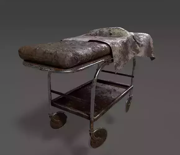 Very Old Stretcher-Wheeled Hospital Bed