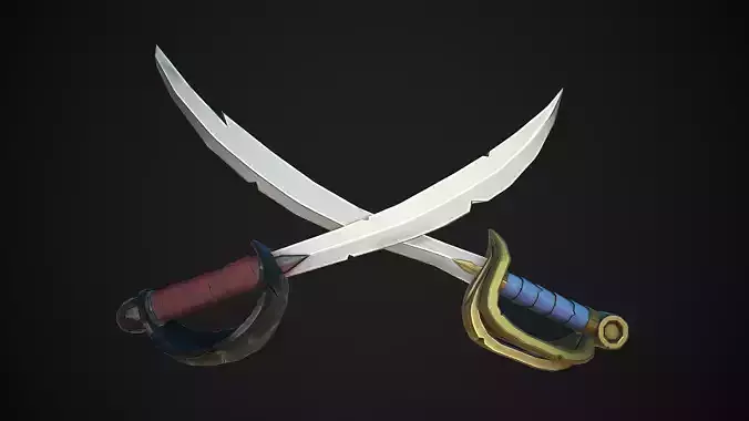 Stylized Cutlass Low-poly 3D model